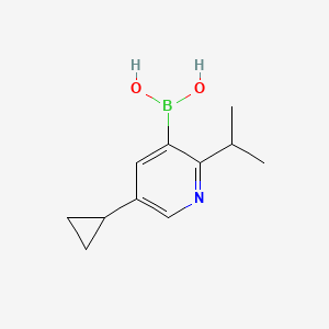 Chemical structure of (5-Cyclopropyl-2-isopropylpyridin-3-yl)boronic acid