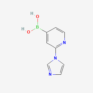 Chemical structure of 2-(Imidazol-1-yl)pyridine-4-boronic acid