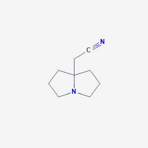 Chemical structure of 2-(Hexahydro-1H-pyrrolizin-7a-yl)acetonitrile