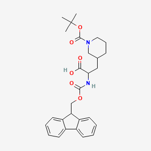 Chemical structure of 2-(Fmoc-amino)-3-(1-Boc-3-piperidyl)propanoic Acid