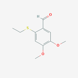 Chemical structure of 2-(Ethylthio)-4,5-dimethoxy-benzaldehyde