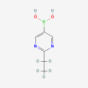 Chemical structure of 2-(Ethyl-d5)-pyrimidine-5-boronic acid