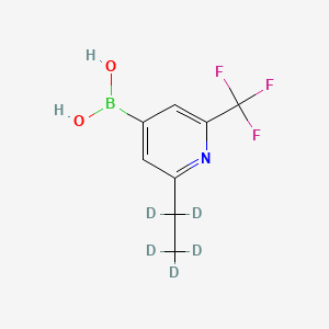 Chemical structure of 2-(Ethyl-d5)-6-trifluoromethylpyridine-4-boronic acid