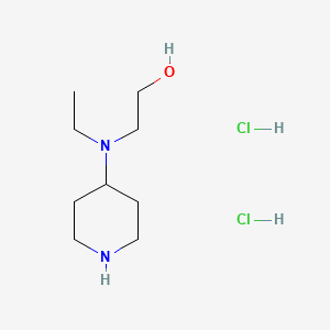 Chemical structure of 2-(Ethyl(piperidin-4-yl)amino)ethanol dihydrochloride