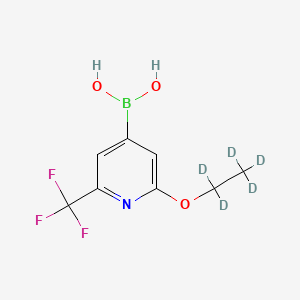 Chemical structure of 2-(Ethoxy-d5)-6-trifluoromethylpyridine-4-boronic acid