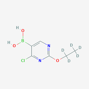 Chemical structure of 2-(Ethoxy-d5)-4-chloropyrimidine-5-boronic acid