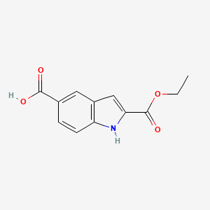 Chemical structure of 2-(Ethoxycarbonyl)-1H-indole-5-carboxylic acid