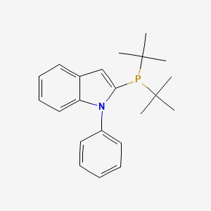 Chemical structure of 2-(di-tert-butylphosphino)-N-phenylindole