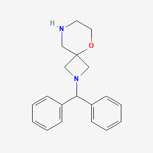 Chemical structure of 2-(Diphenylmethyl)-5-oxa-2,8-diazaspiro[3.5]nonane