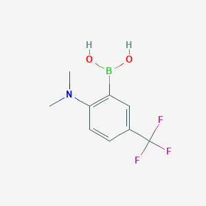 Chemical structure of 2-(Dimethylamino)-5-(trifluoromethyl)phenylboronic acid