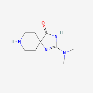 Chemical structure of 2-(dimethylamino)-1,3,8-triazaspiro[4.5]dec-1-en-4-one dihydrochloride hydrate