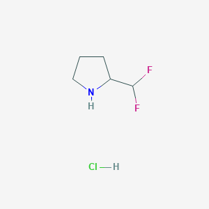 Chemical structure of 2-(Difluoromethyl)pyrrolidine hydrochloride