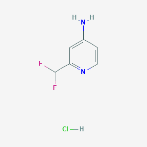 Chemical structure of 2-(Difluoromethyl)pyridin-4-amine hydrochloride