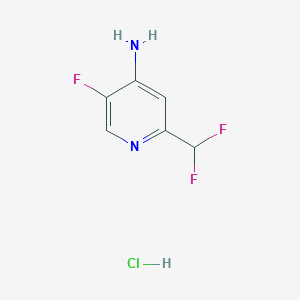 Chemical structure of 2-(Difluoromethyl)-5-fluoropyridin-4-amine hydrochloride