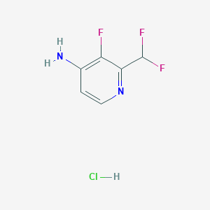 Chemical structure of 2-(Difluoromethyl)-3-fluoropyridin-4-amine hydrochloride