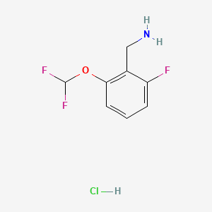 Chemical structure of 2-(Difluoromethoxy)-6-fluorobenzylamine hydrochloride