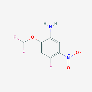 Chemical structure of 2-(Difluoromethoxy)-4-fluoro-5-nitroaniline