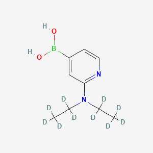 Chemical structure of 2-(Diethylamino-d10)-pyridine-4-boronic acid