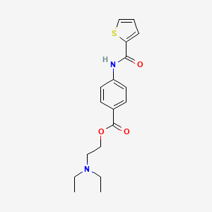 Chemical structure of 2-(Diethylamino)ethyl 4-(Thiophene-2-carboxamido)benzoate