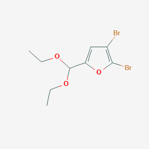 Chemical structure of 2-(diethoxymethyl)-4,5-dibromofuran