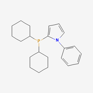 Chemical structure of 2-(dicyclohexylphosphino)-1-phenyl-1H-pyrrole