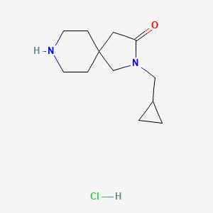 Chemical structure of 2-(Cyclopropylmethyl)-2,8-diazaspiro[4.5]decan-3-one hydrochloride