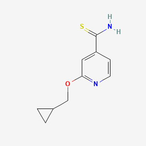 Chemical structure of 2-(cyclopropylmethoxy)pyridine-4-carbothioamide