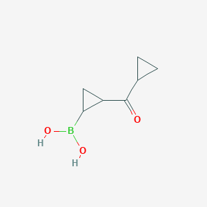 Chemical structure of 2-(Cyclopropanecarbonyl)cyclopropane boronic acid