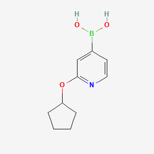 Chemical structure of 2-(Cyclopentoxy)pyridine-4-boronic acid