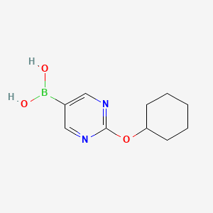 Chemical structure of 2-(Cyclohexyloxy)pyrimidine-5-boronic acid