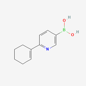 Chemical structure of 2-(Cyclohexeyl)pyridine-5-boronic acid
