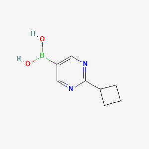 Chemical structure of 2-(Cyclobutyl)pyrimidine-5-boronic acid