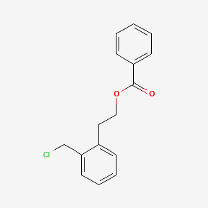 Chemical structure of 2-(Chloromethyl)phenethyl benzoate