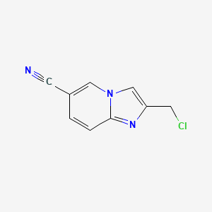 Chemical structure of 2-(Chloromethyl)imidazo[1,2-a]pyridine-6-carbonitrile