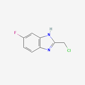 Chemical structure of 2-(chloromethyl)-5-fluoro-1H-benzimidazole
