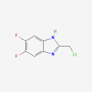 Chemical structure of 2-(chloromethyl)-5,6-difluoro-1H-1,3-benzodiazole