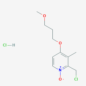 Chemical structure of 2-(Chloromethyl)-4-(3-methoxypropoxy)-3-methylpyridine 1-oxide hydrochloride