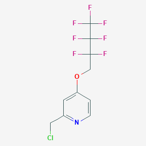Chemical structure of 2-(chloromethyl)-4-(2,2,3,3,4,4,4-heptafluorobutoxy)pyridine