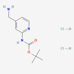 Chemical structure of 2-(Boc-amino)-4-(aminomethyl)pyridine Dihydrochloride