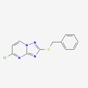 Chemical structure of 2-(Benzylthio)-5-chloro-[1,2,4]triazolo[1,5-a]pyrimidine
