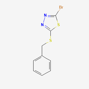 Chemical structure of 2-(benzylsulfanyl)-5-bromo-1,3,4-thiadiazole