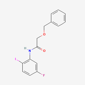 Chemical structure of 2-(Benzyloxy)-N-(5-fluoro-2-iodophenyl)acetamide