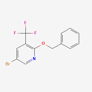 Chemical structure of 2-(Benzyloxy)-5-bromo-3-(trifluoromethyl)pyridine