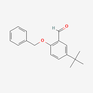Chemical structure of 2-(Benzyloxy)-5-(tert-butyl)benzaldehyde