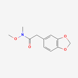 Chemical structure of 2-(Benzo[d][1,3]dioxol-5-yl)-n-methoxy-n-methylacetamide
