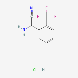 Chemical structure of 2-(Azetidin-3-yl)-3-chloro-5-(trifluoromethyl)pyridine