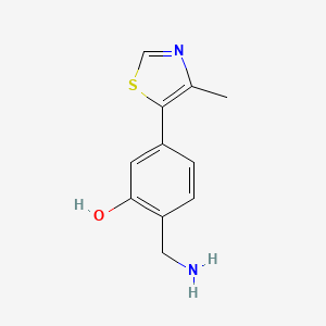 Chemical structure of 2-(Aminomethyl)-5-(4-methylthiazol-5-yl)phenol