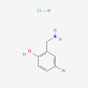 Chemical structure of 2-(Aminomethyl)-4-bromophenol hydrochloride