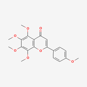 Chemical structure of 2-(Acetoxymethoxy)-1,3-propanediyl Dibenzoate