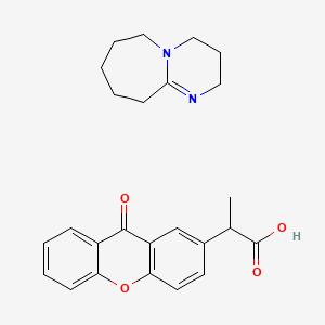Chemical structure of 2-(9-Oxoxanthen-2-yl)propionic Acid 1,8-Diazabicyclo[5.4.0]undec-7-ene Salt